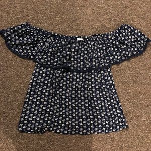 Strapless floral print top